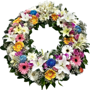 multicolour funeral wreath