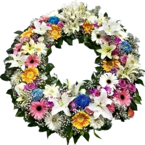 multicolour funeral wreath