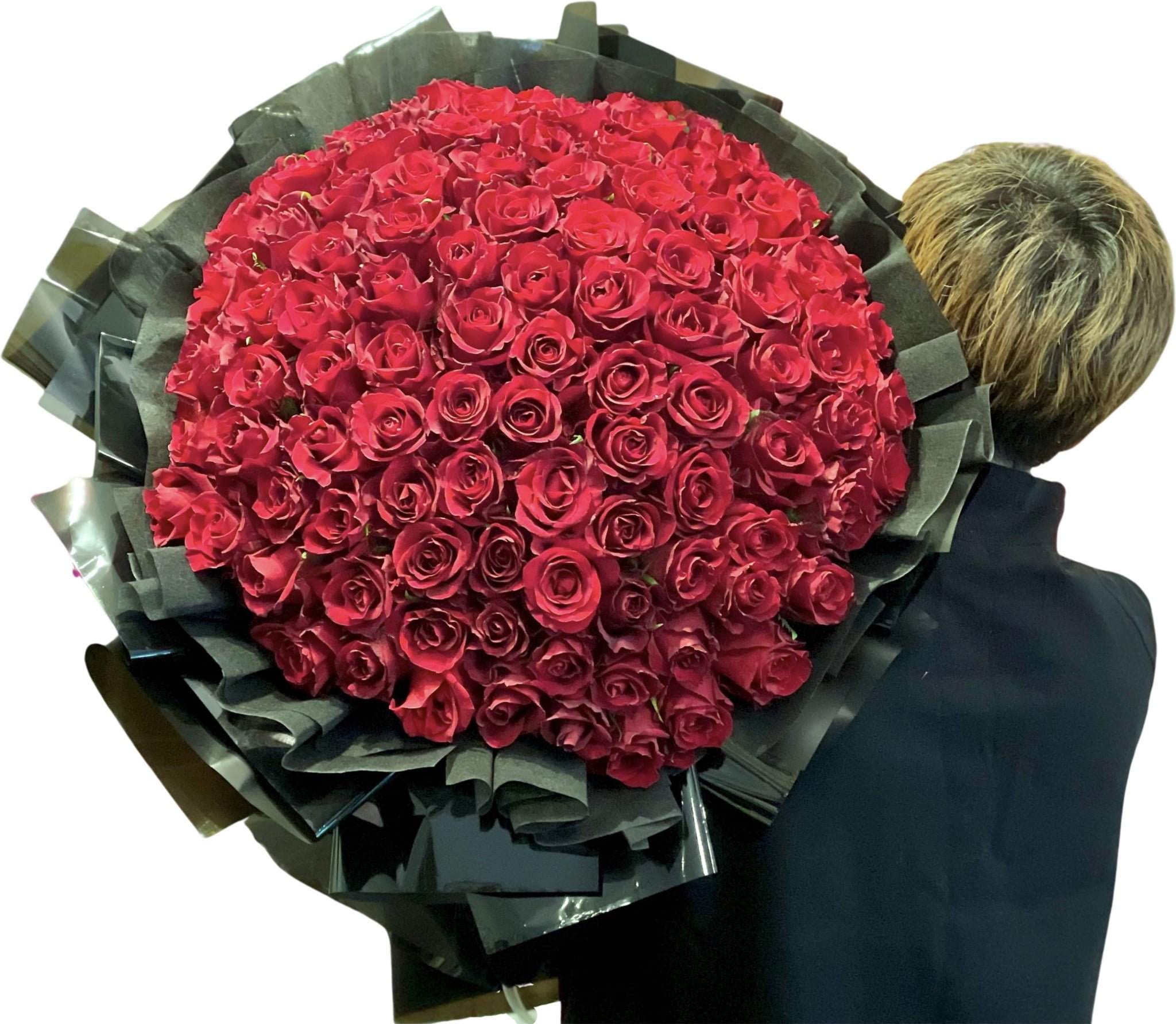 huge bouquet of red roses