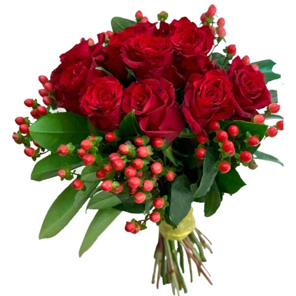 red roses posy