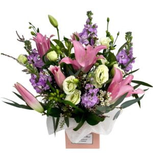 pink lilies flower box