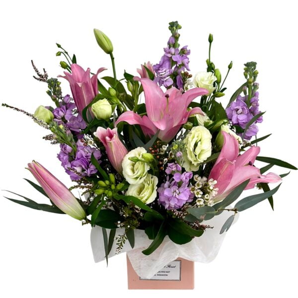 pink lilies flower box
