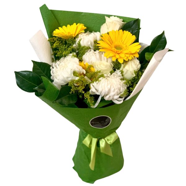 white yellow and green bouquet