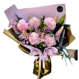 pink chrysanthemums bouquet