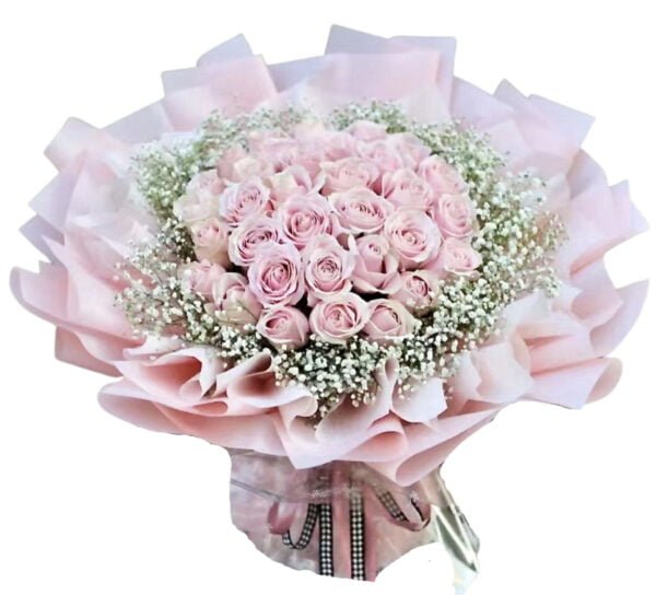 large pink roses bouquet