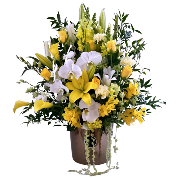 yellow flower arrangement