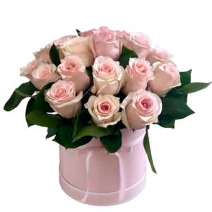 pink hat box flowers