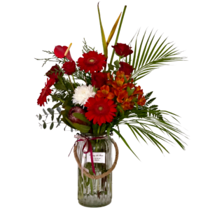 tall red flowers red flowers arrangement