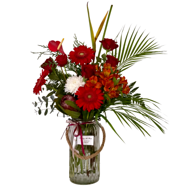 tall red flowers red flowers arrangement