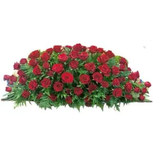 red roses casket flowers
