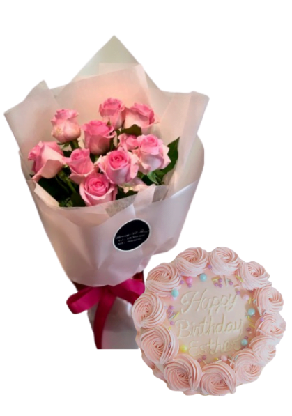 flowers + cake package