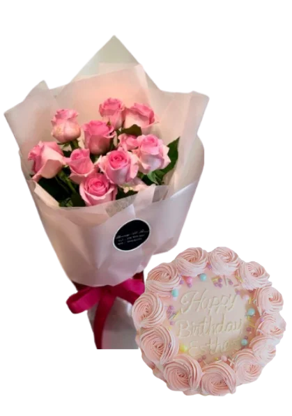 flowers + cake package