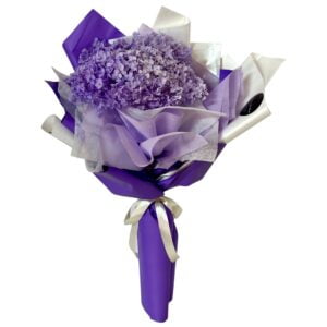 Purple preserved hydrangea bouquet