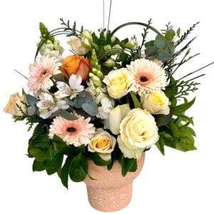 Champagne Flowers in Vase