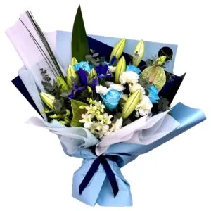 Blue and White Flowers Bouquet